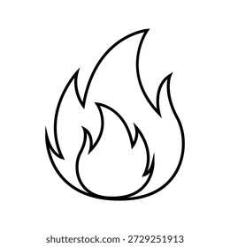 Plantilla de diseño de Ilustración vectorial de icono de llama de fuego.
