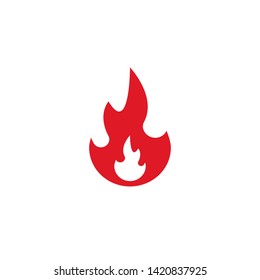 Fire Flame Icon, Vector Isolated Fire Red Flat Symbol.