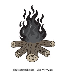 Fire flame icon vector isolated on white background. Symbol of burning fire flame, firewood fire sign collection . vector illustration.