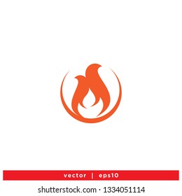Fire flame icon vector logo template