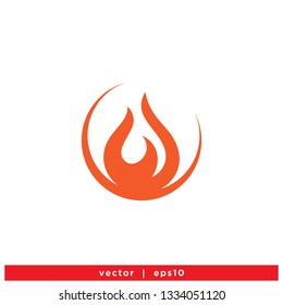 Fire flame icon vector logo template