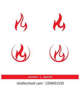 Fire flame icon vector logo template