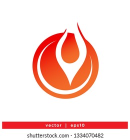 Fire flame icon vector logo template