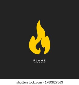 Fire flame icon vector for online template, illustration logo in trendy style.