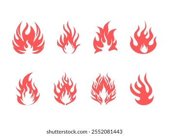 fire flame icon vector set art illustration, fire flame icon bundle vector set