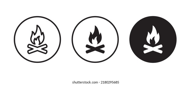 Fire flame icon vector, sign, symbol, logo, illustration, editable stroke, flat design style isolated on white linear