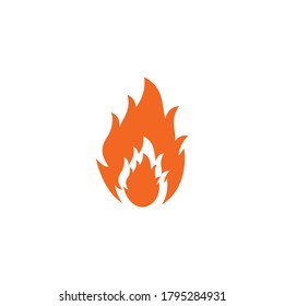 Feuerflammensymbol, Vektorsymbol einzeln auf weißem Hintergrund