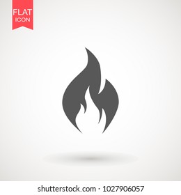 Fire Flame Icon Vector Template. Hot Caution Or Spicy Food. Vector Logo Symbol For Oil, Gas And Energy Concept Flat Design