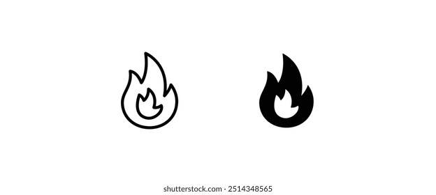 Fire flame icon vector template. Hot caution or spicy food. Vector logo symbol for oil, gas and energy concept flat design