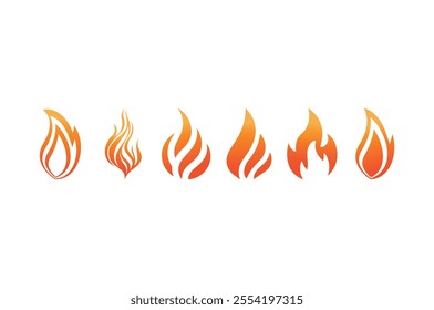 Fire flame icon vector template. Hot caution or spicy food. Vector logo symbol for oil, gas, and energy concept flat design