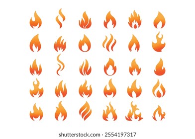 Fire flame icon vector template. Hot caution or spicy food. Vector logo symbol for oil, gas, and energy concept flat design