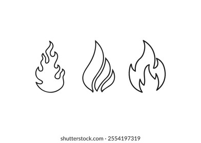 Fire flame icon vector template. Hot caution or spicy food. Vector logo symbol for oil, gas, and energy concept flat design