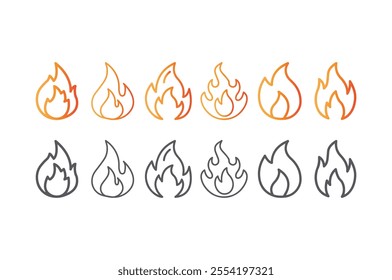 Fire flame icon vector template. Hot caution or spicy food. Vector logo symbol for oil, gas, and energy concept flat design