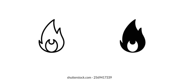 Fire flame icon vector template. Hot caution or spicy food. Vector logo symbol for oil, gas and energy concept flat design