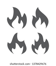 Fire flame icons isolated on white background