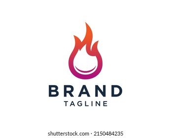 Fire Flame Icons Set isolated on White Background. Flat Vector Icon Design Template Elements.