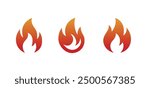 Fire flame icons set. Modern vector icon design.
