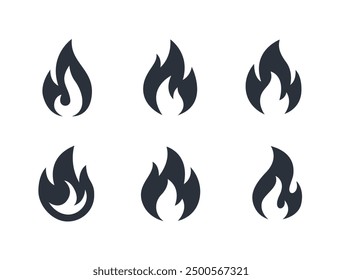 Fire flame icons set. Modern vector icon design.