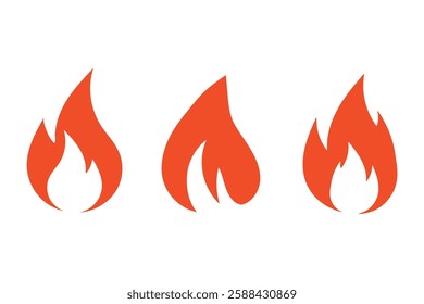 Fire flame icons set. Vector Fire Flame  Icon Set. Campfire, Bonfire, Flame Sign, Front View. fire icon . vector illustration eps 888.