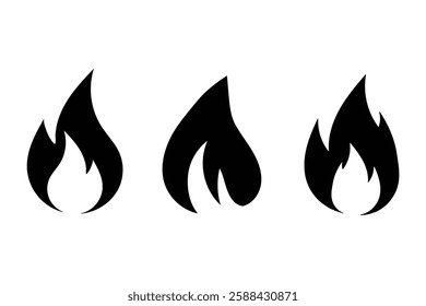 Fire flame icons set. Vector Fire Flame  Icon Set. Campfire, Bonfire, Flame Sign, Front View. fire icon . vector illustration eps 888.