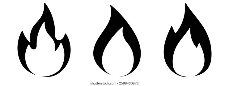 Fire flame icons set. Vector Fire Flame  Icon Set. Campfire, Bonfire, Flame Sign, Front View. fire icon . vector illustration eps 888.