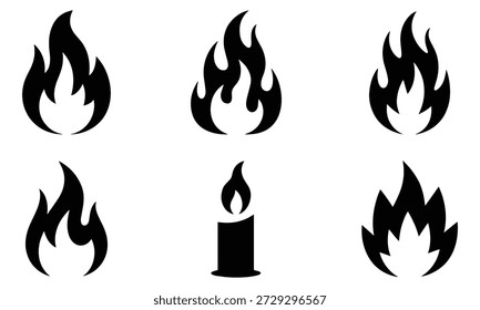 fire flame icons various flame symbols.