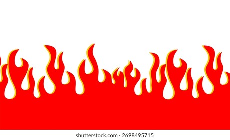 Ilustración de llama de fuego. Fondo de fuego Abstractas. Abstractas fondo de llama de dibujos animados. Llama de fuego sin patrón. Símbolo moderno de la llama de fuego.