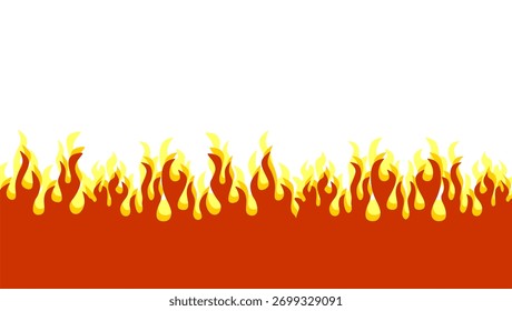 Feuerflammengrafik. Abstrakter Hintergrund. Abstrakter Cartoon-Flammenhintergrund. Feuer Flamme nahtlose Muster. Modernes Symbol der Feuerflamme.
