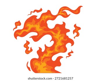 Ilustración de llama de fuego, propagación del efecto de llama
