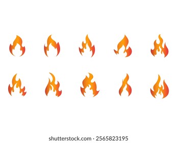 Fire Flame Illustration Element Set