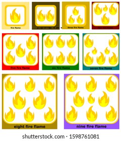 Fire flame illustration isolated, fire flame element - burn sign symbol.