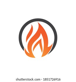 Fire flame illustration logo Template