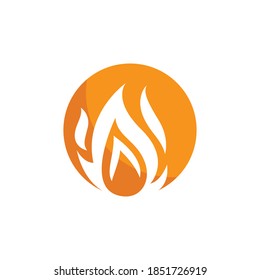 Fire flame illustration logo Template