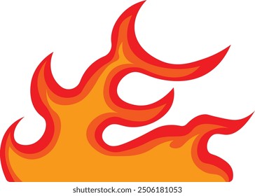 Fire Flame Illustration on White Background. Isolated Vector Graphic with Cartoon Design 