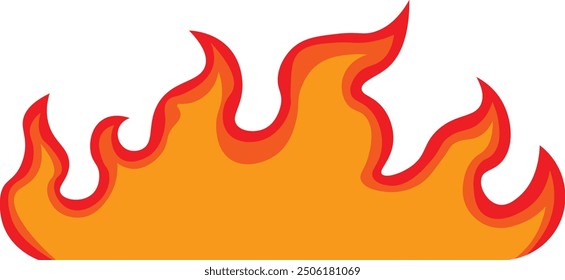 Fire Flame Illustration on White Background. Isolated Vector Graphic with Cartoon Design 