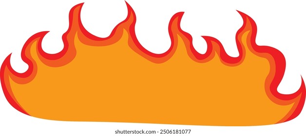 Fire Flame Illustration on White Background. Isolated Vector Graphic with Cartoon Design 