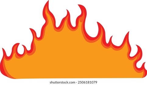 Fire Flame Illustration on White Background. Isolated Vector Graphic with Cartoon Design 