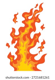 Ilustración de llama de fuego, efecto de llama de Vertical que se extiende