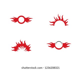 Fire flame ilustration vector Template