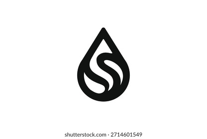 Feuer Flamme im Wasser Tropfen Forming Buchstabe S in sauberen flachen Vektor Stil geeignet für Energie Marke Logo und kreative Identität
