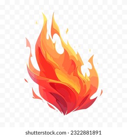 Fire flame isolated. Cartoon campfire vector illustration