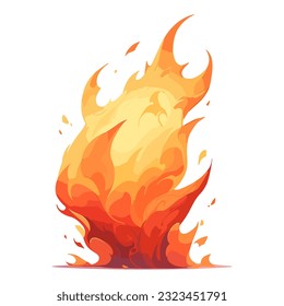 Fire flame isolated. Cartoon campfire vector illustration