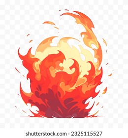 Fire flame isolated. Cartoon campfire vector illustration
