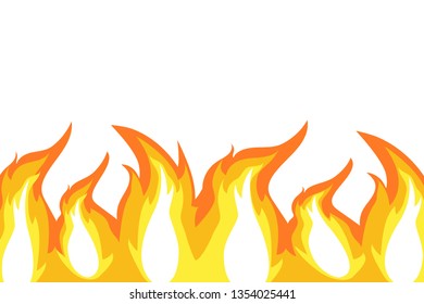 Fire flame isolated illustration on white background