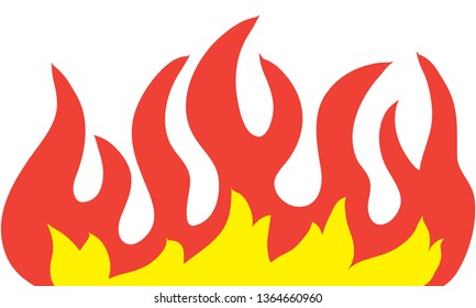 Fire flame isolated illustration on white background