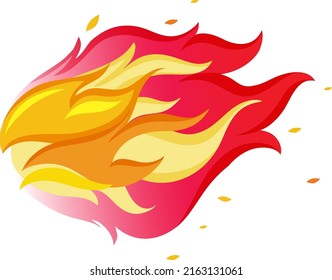 Fire flame isolated on white background illustration