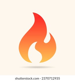 La llama de fuego aislada en blanco. Plantilla de diseño de ilustración de vector de llama de fuego. Gráfico aislado de arte moderno. Señal de fuego. Ilustración vectorial