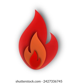 Fire flame isolated on white. Fire flame vector illustration design template. Modern art isolated graphic. Fire sign. Vector Illustration