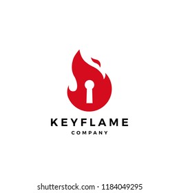 fire flame key logo icon