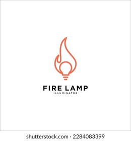 plantilla de icono de la lámpara de llama de fuego